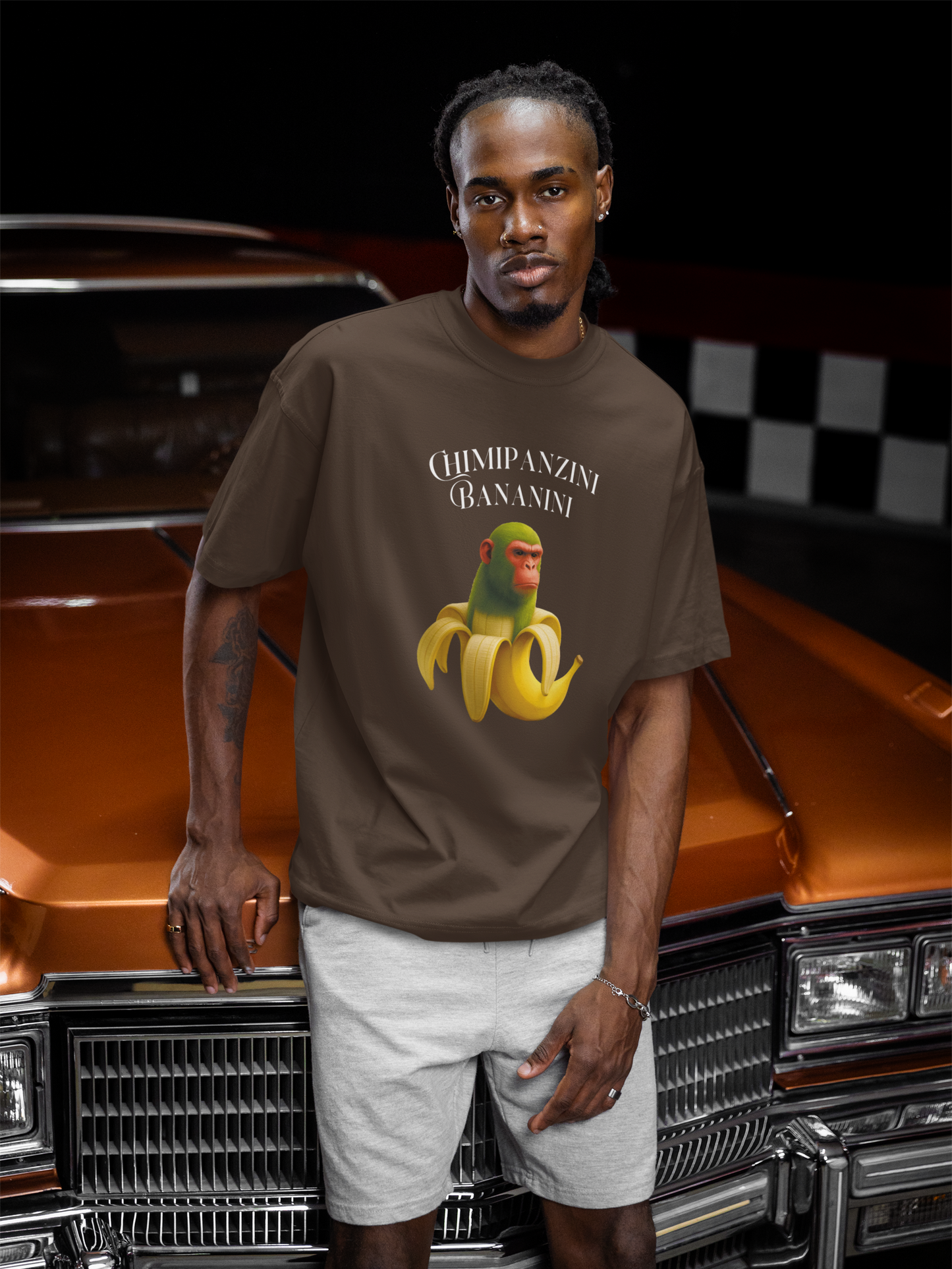 chimpanzini bananini brown tshirt