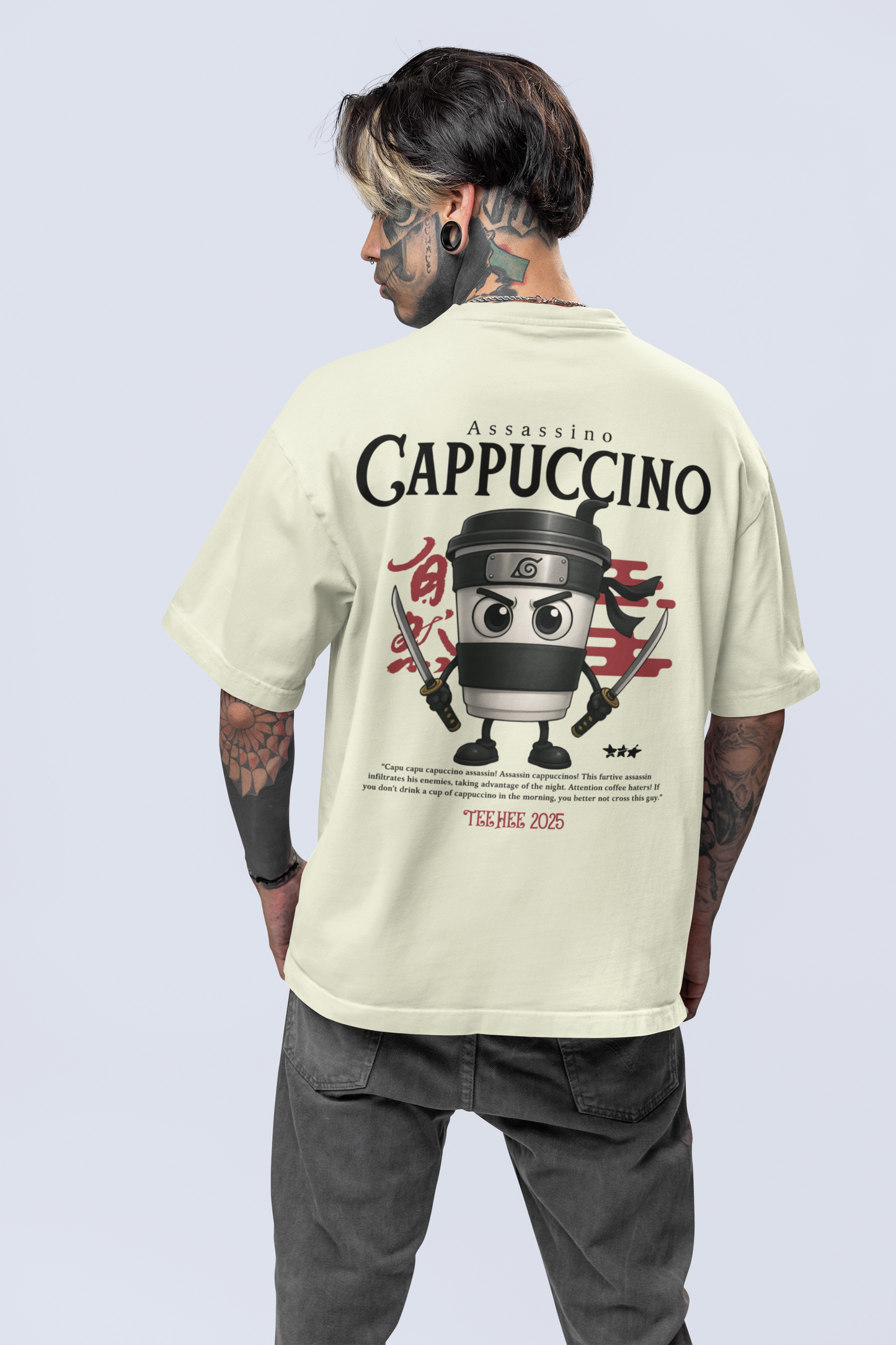 assassino cappuccino oversized beige tshirt