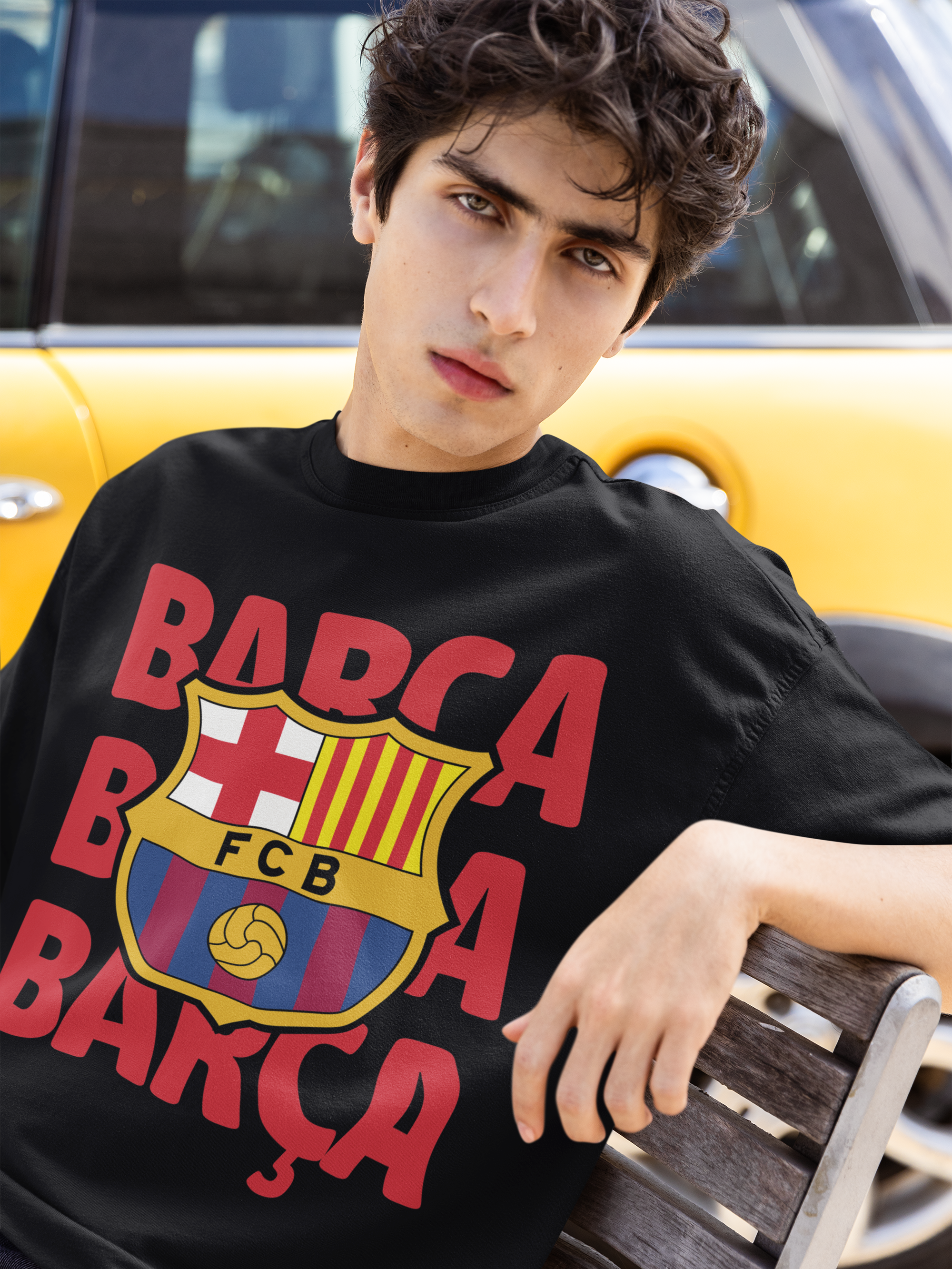 Black Football club Barcelona Oversized TShirt
